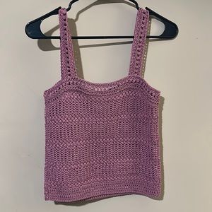 Vince Square-Neck Crochet Cami